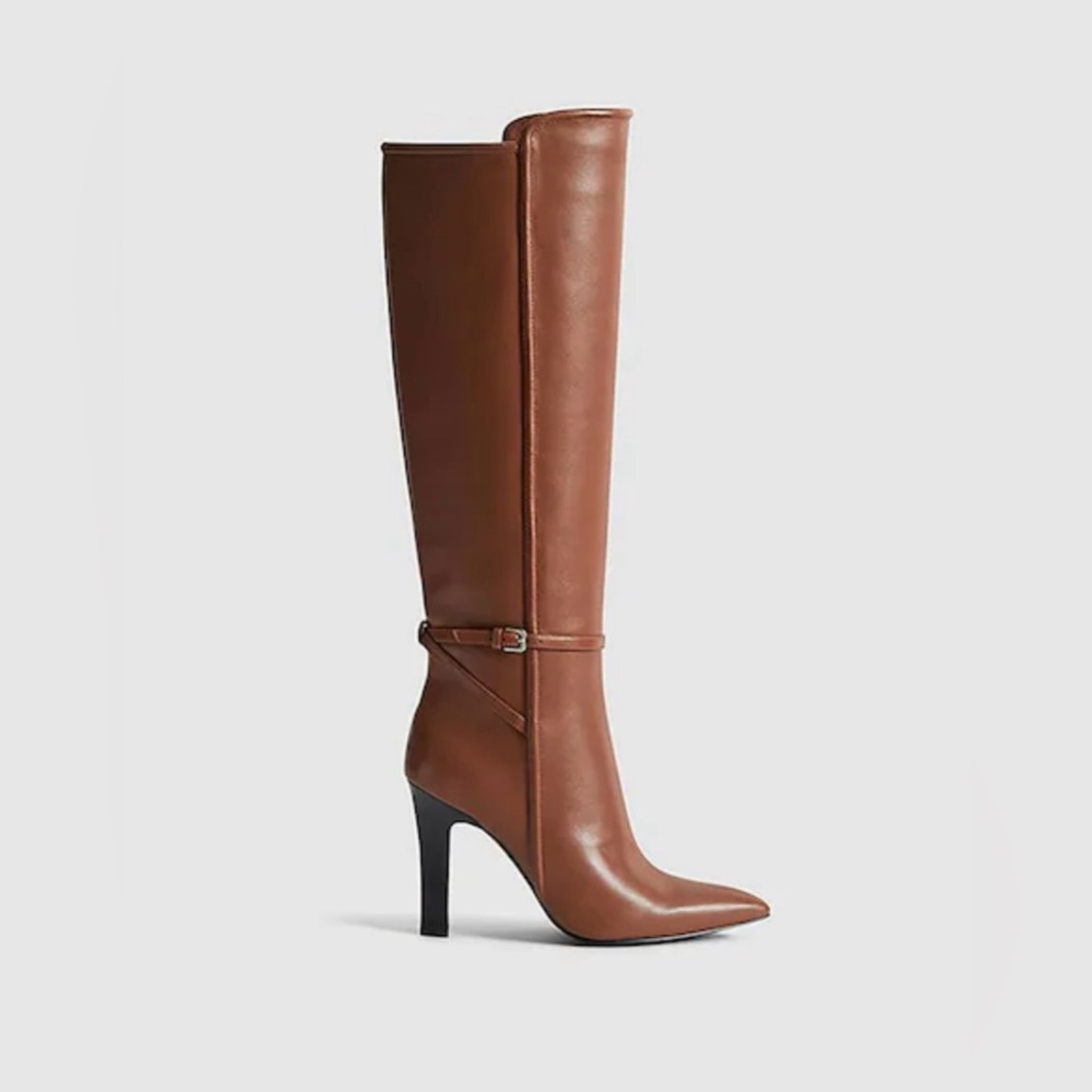 BRAND NEW Reiss Caitlin Brown Leather Knee High Boots